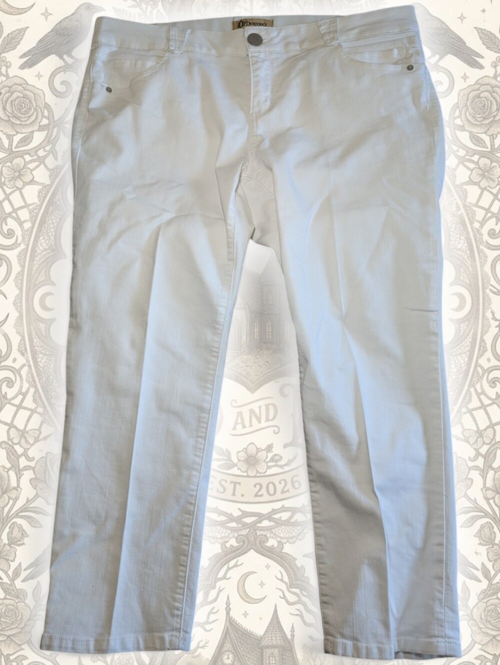 Democracy Ab Solution White Crop Straight Jeans Size 18 Coastal Grandma Stretch